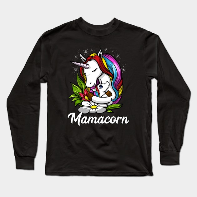 Mamacorn Unicorn Mom Long Sleeve T-Shirt by underheaven